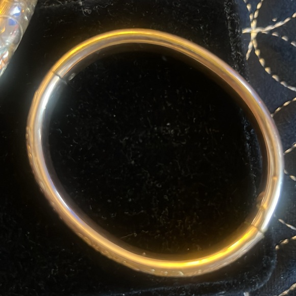 Gold Vintage Floral Detailed Bangle Circa Late 18-19th Century - Picture 4 of 5